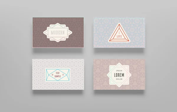 Set of Vintage  Cards — Stock Vector