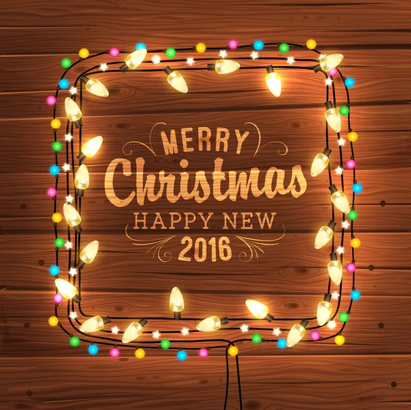 Christmas lights frame — Stockvector