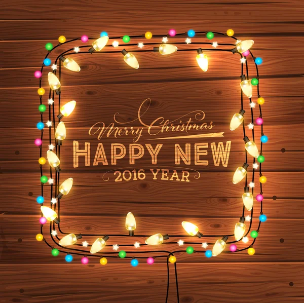 Christmas lights frame — Stockvector