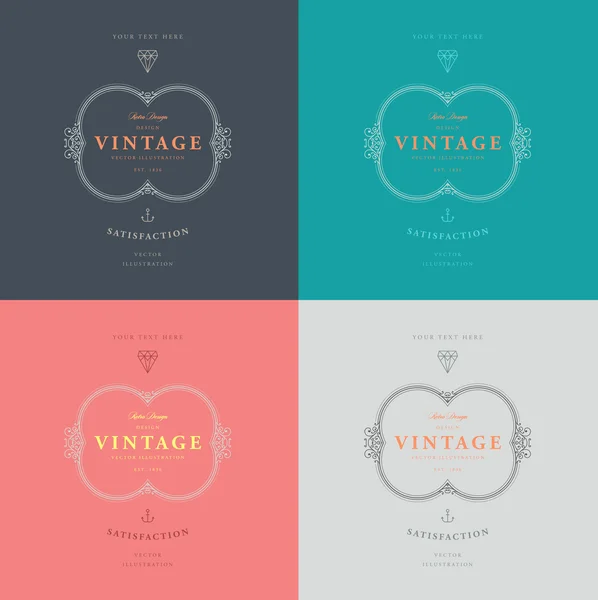 Conjunto de molduras vintage elegantes —  Vetores de Stock