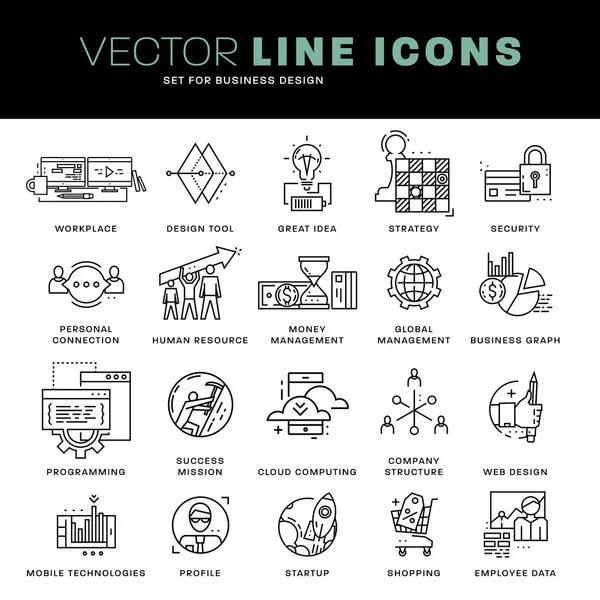 Conjunto de iconos de línea delgada — Vector de stock