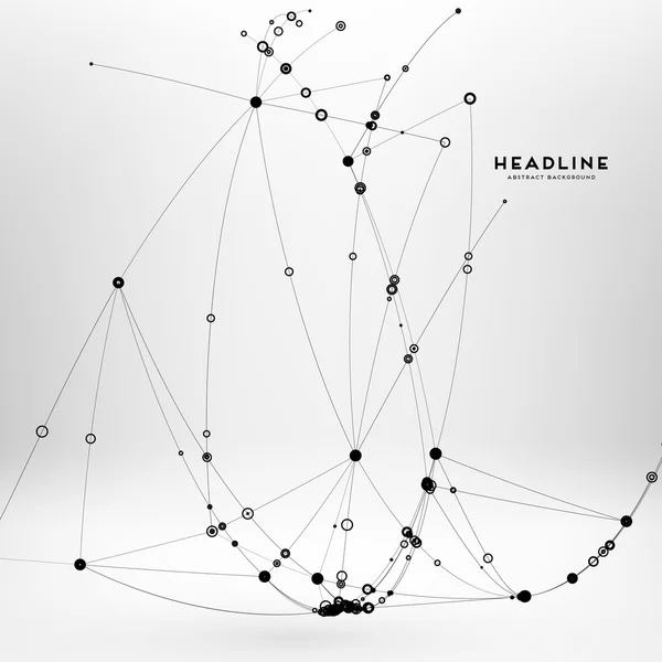 점 과 선 이 있는 추상적 인 배경 — 스톡 벡터