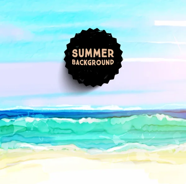 Watercolor Seascape illustration — Stock Vector