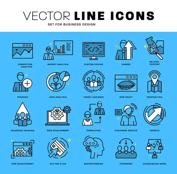 Thin Line Icons gesetzt — Stockvektor