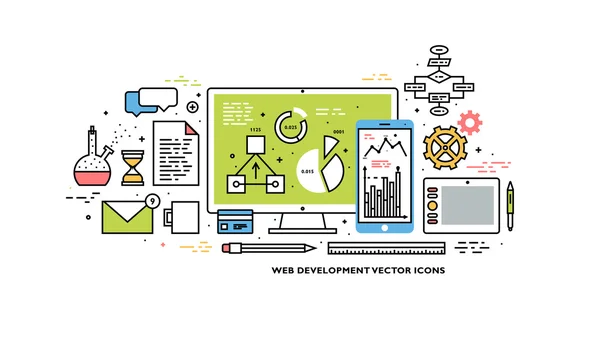 Concepto de desarrollo web. — Archivo Imágenes Vectoriales