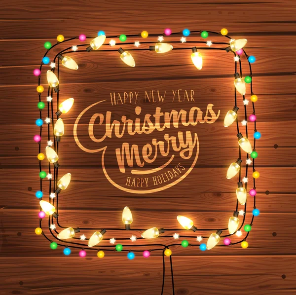 Χριστούγεννα φώτα πλαίσιο — Διανυσματικό Αρχείο