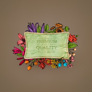 çiçekli Vintage kartı