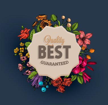 çiçekli Vintage kartı