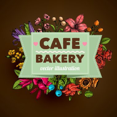 çiçekli Vintage kartı