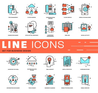 ince çizgi Icons set