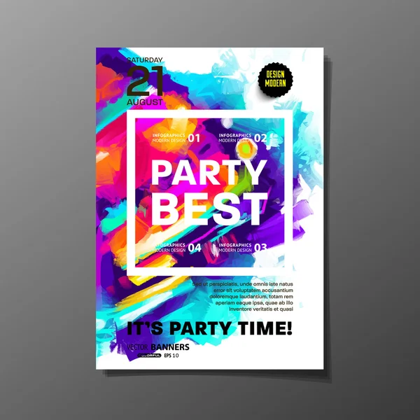 Poster Template with Paint Splashes — Stock Vector