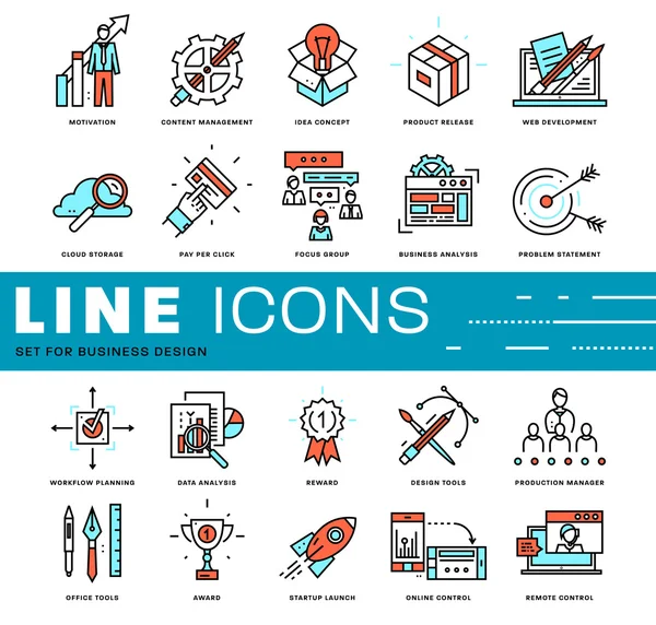 Thin Line Icons gesetzt — Stockvektor