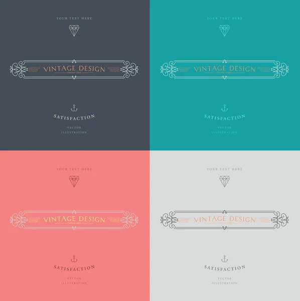 Set elegante Vintage Frames — Stockvector