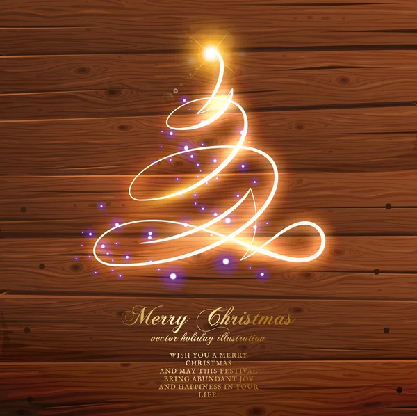 Abstracte gouden kerstboom — Stockvector