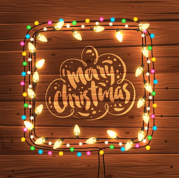 Christmas lights frame — Stockvector