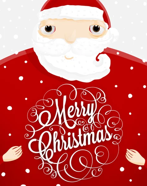 Père Noël avec étiquette de Nouvel An — Image vectorielle