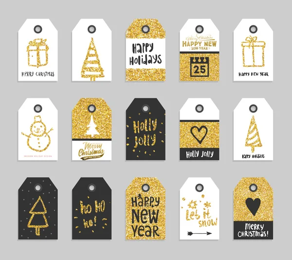 Set of Christmas Tags — Stock Vector