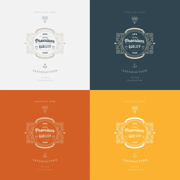 Set elegante Vintage Frames — Stockvector