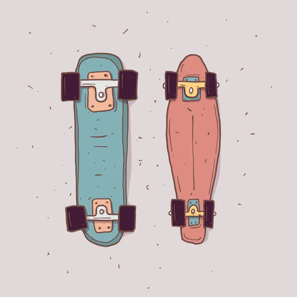 손으로 그린된 스케이트 보드 — 스톡 벡터
