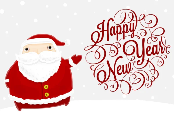 Άγιος Βασίλης με ετικέτα νέο έτος — Διανυσματικό Αρχείο