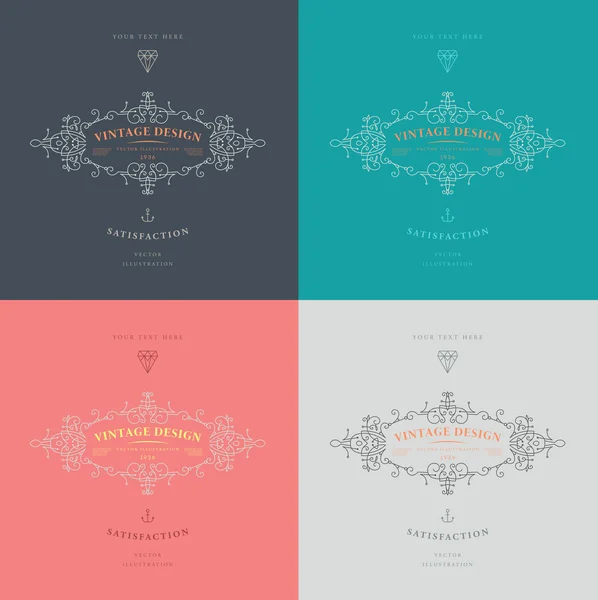 Set elegante Vintage Frames — Stockvector