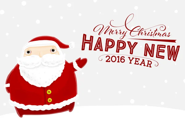 Santa Claus con etiqueta de Año Nuevo — Vector de stock