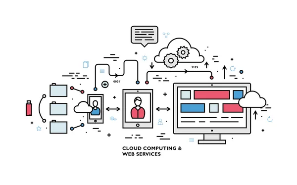 Cloud computing et services web . — Image vectorielle