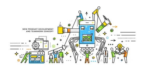 Desarrollo de nuevos productos — Archivo Imágenes Vectoriales