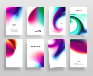  soyut suluboya öğeleri ile şablonlar