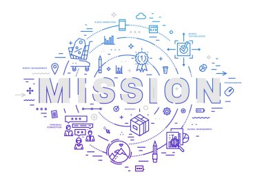 görev konsepti, simgeler ve öğeler 