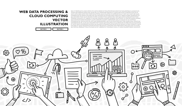 Ensemble d'icônes et d'éléments d'entreprise . — Image vectorielle