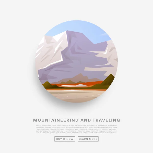 Bergsbestigning och resor Illustration — Stock vektor