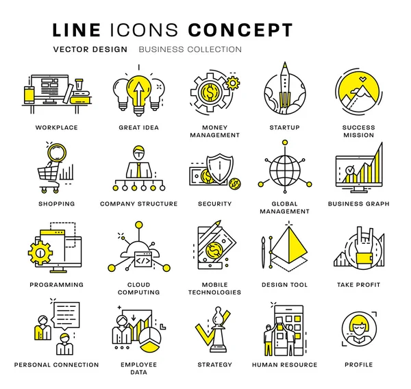 Conjunto de iconos, elementos de negocio — Archivo Imágenes Vectoriales