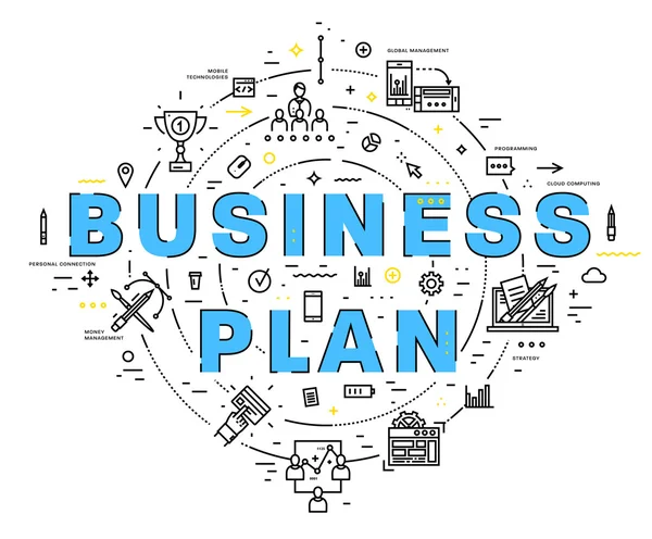 Business plan icons and elements — Stock Vector