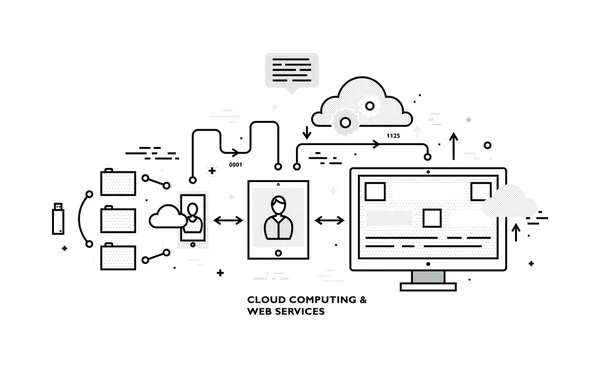 Veri analizi ve Cloud Computing — Stok Vektör