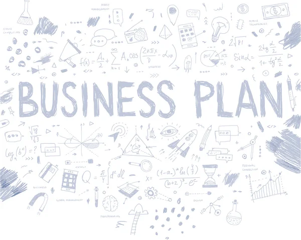 Icone ed elementi del business plan — Vettoriale Stock