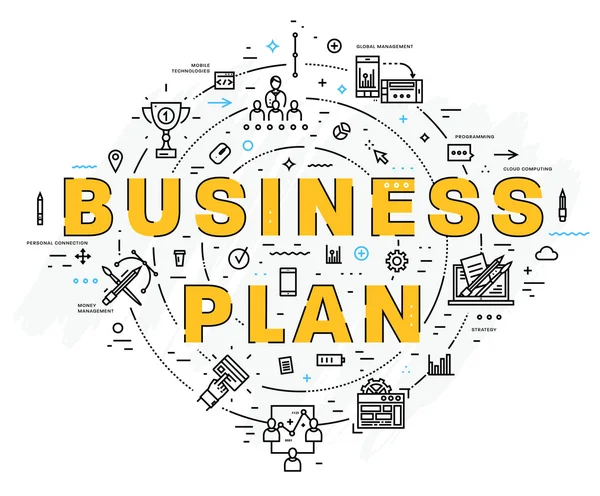 Icone ed elementi del business plan — Vettoriale Stock