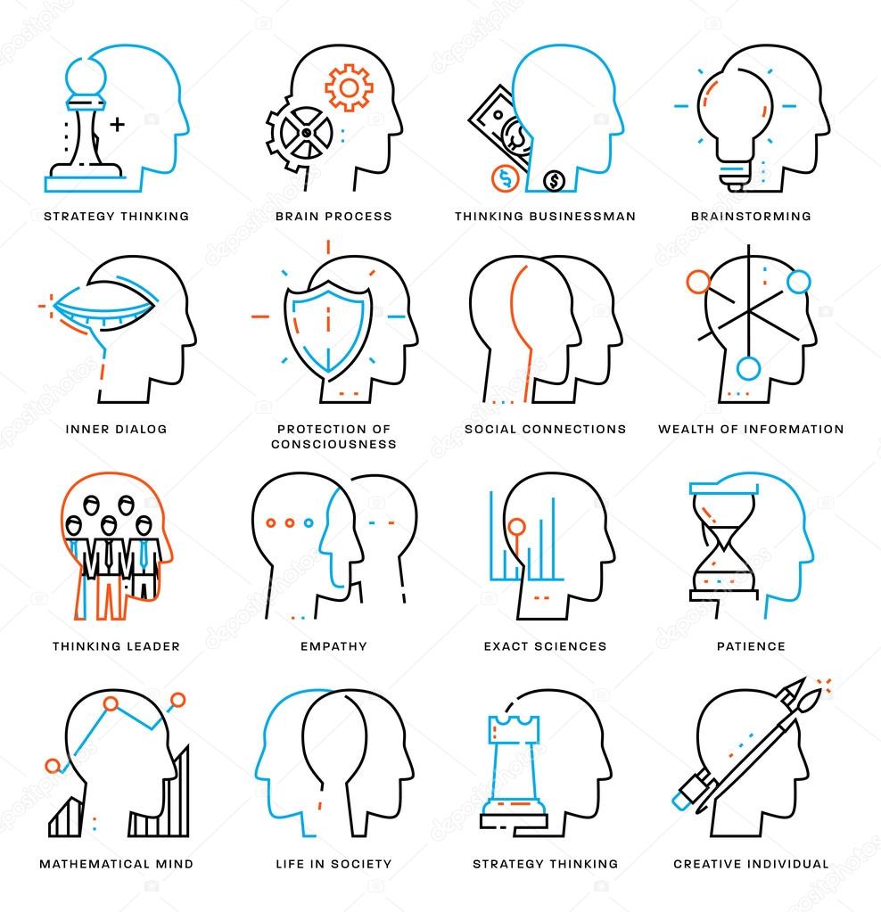 Brain, Mind Icons Set