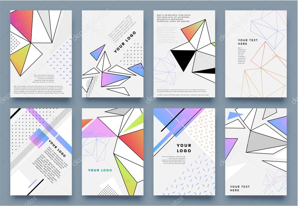 Set of Business  Templates. Geometric  Symbols for Logotype Design. Abstract ModernCollection for Banner, Poster, Placard or Card Design.