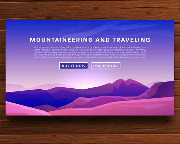 Mountaineering and Traveling  Illustration — Stock Vector