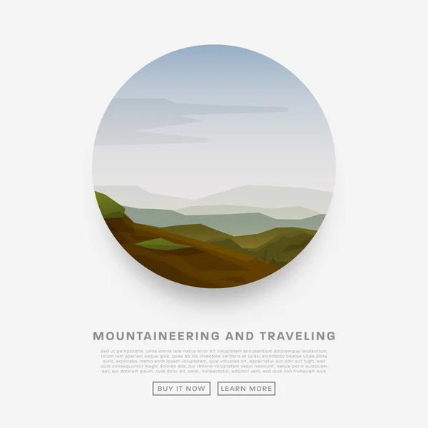 Mountaineering and Traveling  Illustration — Stock Vector