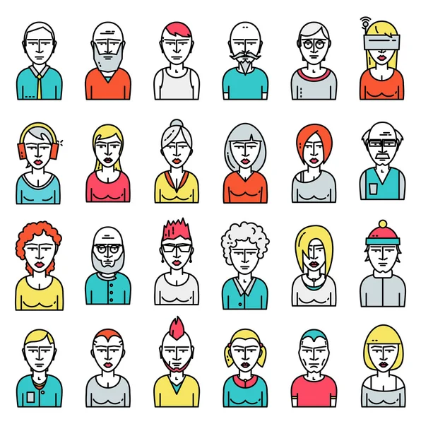 Conjunto de avatares de pessoas —  Vetores de Stock