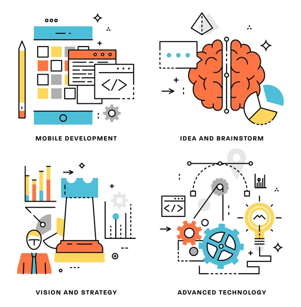 Concepto de ideas y lluvia de ideas — Archivo Imágenes Vectoriales