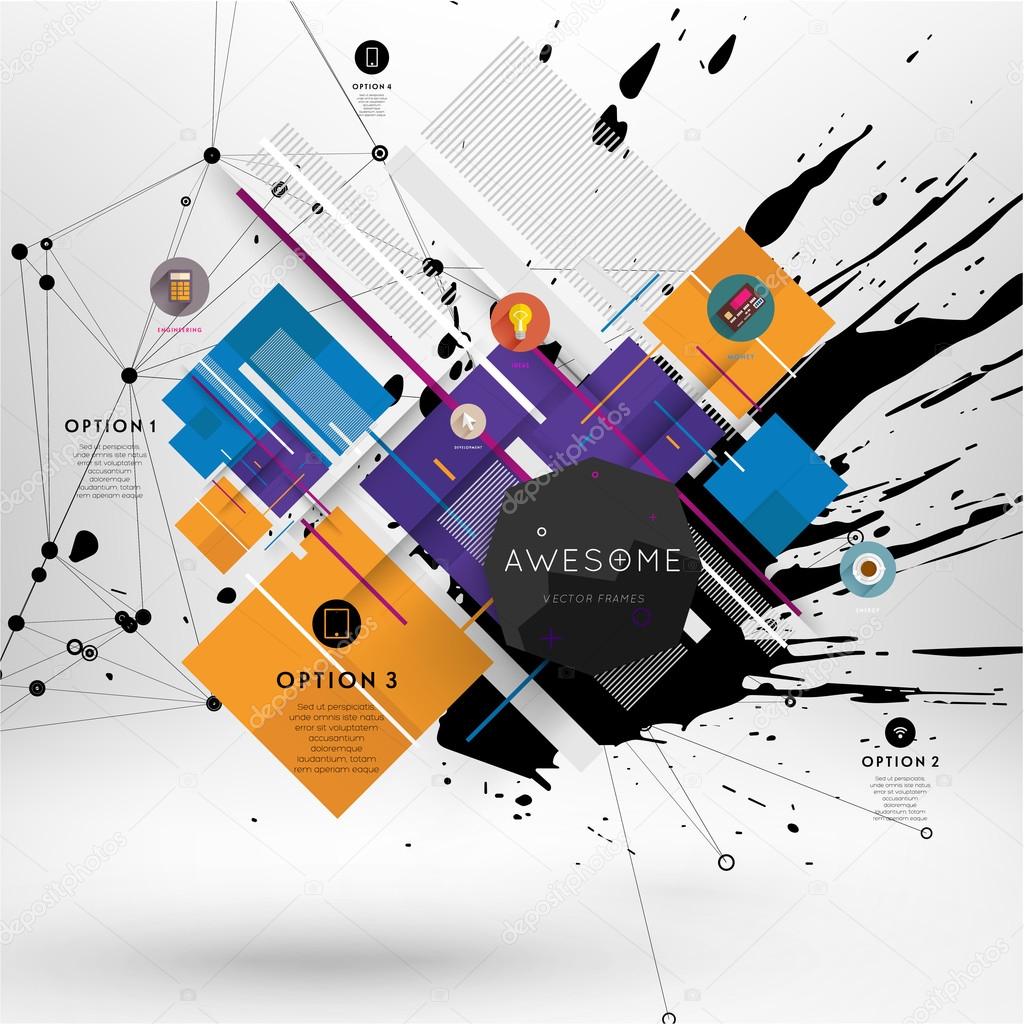 Geometric background, Template for covers, flyers, banners, posters and placards, may be used for presentations and book covers