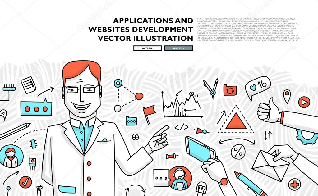 application development icons and elements   