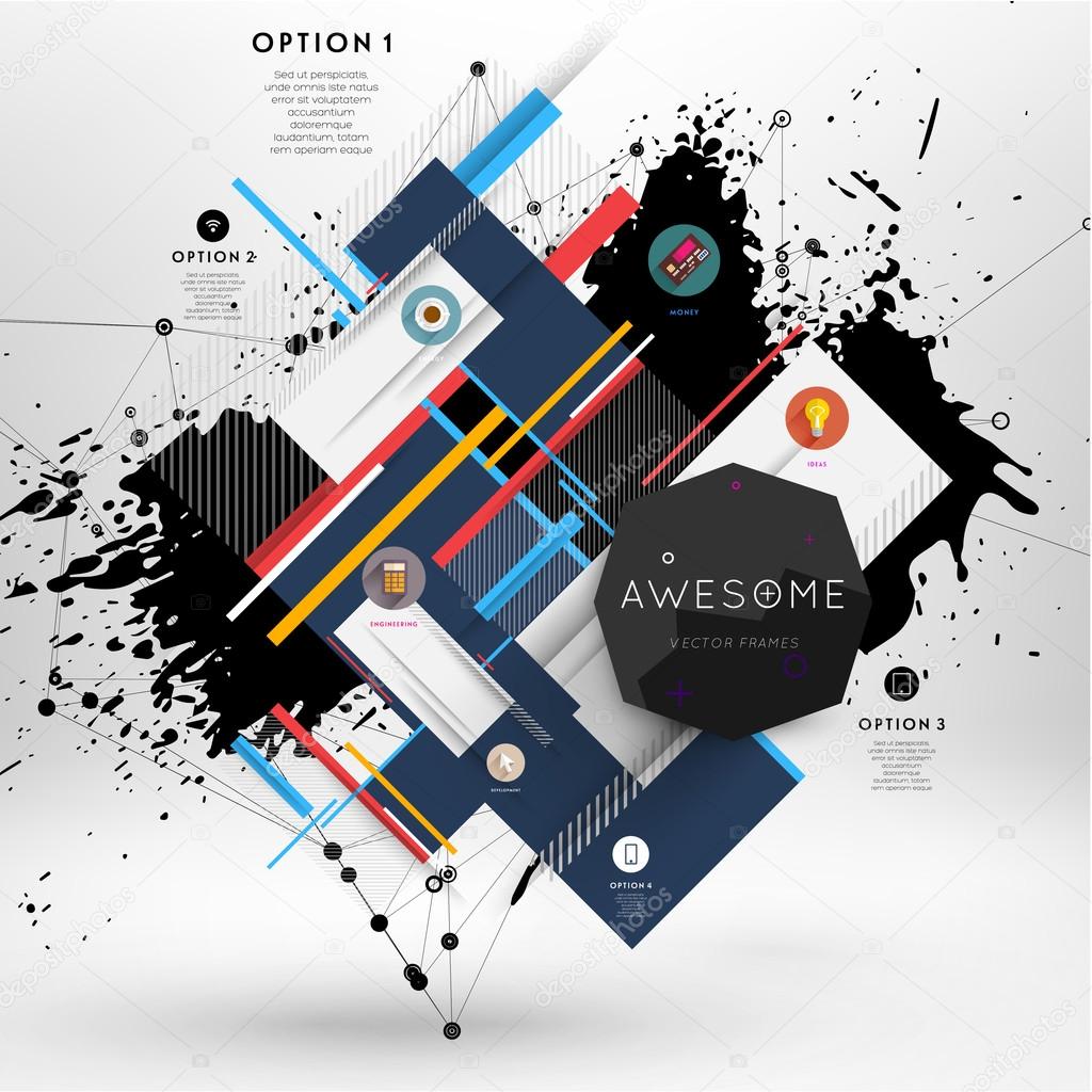 Geometric background, Template for covers, flyers, banners, posters and placards, may be used for presentations and book covers