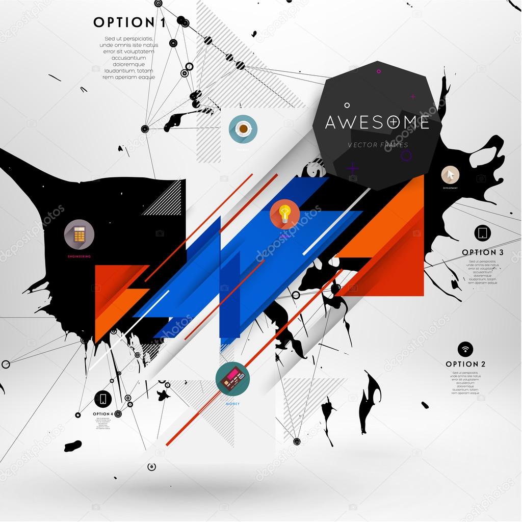 Geometric background, Template for covers, flyers, banners, posters and placards, may be used for presentations and book covers