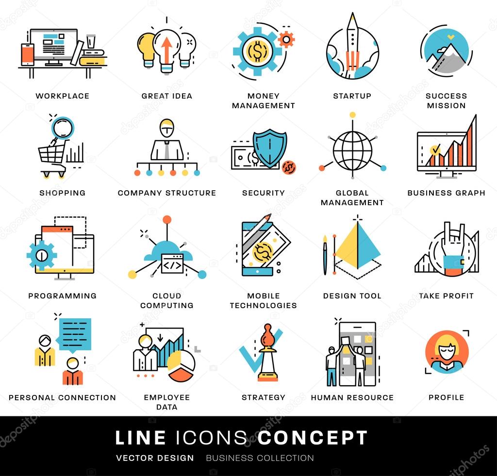 Icons Set Business Elements Stock Vector Image By ©ozerina 125090994