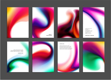 soyut suluboya öğeleri ile şablonlar 