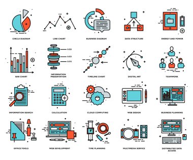 iş ikonları/simgeleri ve öğeleri kümesi.